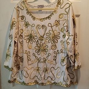 Gorgeous Coral Bay embroidered top